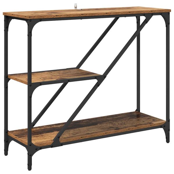 vidaXL Tavolo consolle Legno vecchio 88,5 x 30 x 75 cm