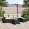 vidaXL Set Divano da Giardino 6 pz con Cuscini Nero in Polyrattan