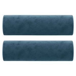 vidaXL Cuscini Decorativi 2 pz Blu &Oslash;15x50 cm in Velluto
