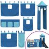 vidaXL Letto a Castello con Scivolo e Tende Blu 90x190 cm
