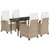 vidaXL Set da Pranzo da Giardino 5 pz con Cuscini Beige in Polyrattan