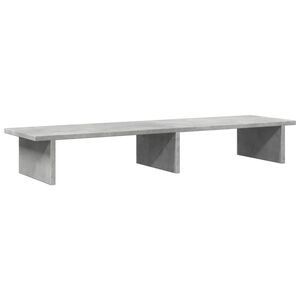 vidaXL Supporto Monitor Grigio Cemento 100x27x15cm Legno Massello Pino
