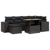 vidaXL Set Divani da Giardino con Cuscini 7pz Nero Polyrattan