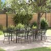 vidaXL Set da Pranzo per Giardino 9 pcs Nero polyrattan