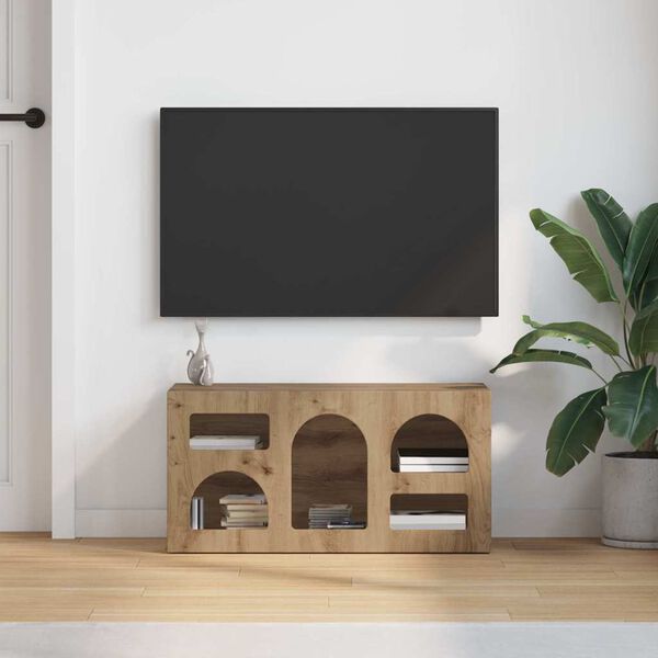 vidaXL Mobile TV Rovere artigianale 80 x 35 x 40 cm Legno multistrato