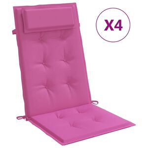 vidaXL Cuscini per Sedia con Schienale Alto 4pz Rosa in Tessuto Oxford
