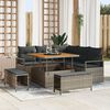 vidaXL Set Divano da Giardino con cuscino 8 pcs Grigio polyrattan