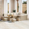 vidaXL Set Divano da Giardino con cuscino 12 pcs Beige polyrattan