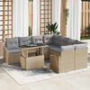 vidaXL Set Divano da Giardino 9 pcs Beige e Grigio Chiaro polyrattan