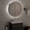 vidaXL Armadio da Bagno con Specchio Rotondo e LED Nero 47x47x17,5 cm