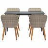 vidaXL Set da pranzo Grigio chiaro Poly Rattan