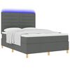 vidaXL Letto a Sorgente LED Grigio scuro 160 x 200 cm Tessuto