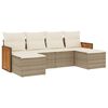 vidaXL Set Divano da Giardino 6 pz con Cuscini Beige in Polyrattan