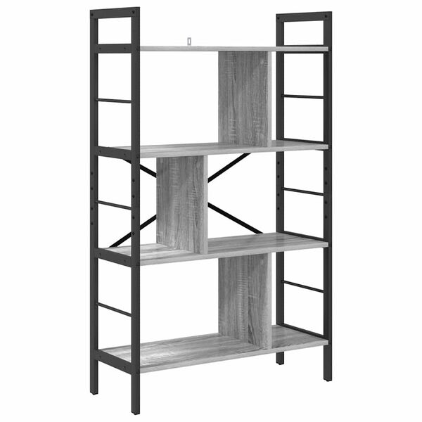 vidaXL Libreria Grigio Sonoma 75 x 30 x 123,5 cm Legno multistrato