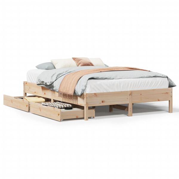 vidaXL Letto senza Materasso 140x200 cm in Legno Massello di Pino