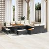 vidaXL Set Divano da Giardino con cuscino 13 pcs Nero Poly Rattan