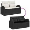 vidaXL Set Divano da Giardino 8 pcs Nero e Bianco polyrattan