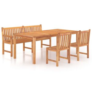 vidaXL Set da Pranzo per Giardino 4 pz in Legno Massello di Teak