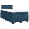 vidaXL Giroletto a Molle con Materasso Blu Scuro 120x200 cm in Velluto