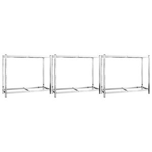 vidaXL Portapneumatici a 2 Livelli 3pz Argento 110x40x110cm in Acciaio