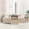 vidaXL Set Divano da Giardino con archiviazione 5 pcs Beige polyrattan