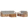 vidaXL Set di divani da esterno 6 pz Grigio Naturale e Chiaro