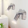 vidaXL Lampada da Muro con Faretto LED 2 pz in Nichel Satinato