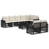 vidaXL Set Divano da Giardino 9 pcs Nero e Bianco Crema polyrattan