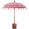 vidaXL Ombrello balinese con base Rosa e Marrone &Oslash; 210-220 cm
