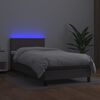 vidaXL Giroletto Molle con Materasso e LED Grigio 90x190cm Similpelle