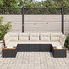 vidaXL Set Divano da Giardino 7 pcs Nero e Crema Polyrattan