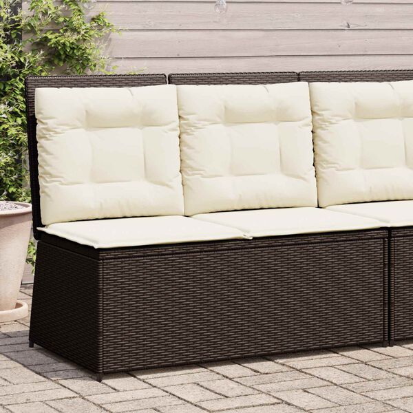 vidaXL Panchina da giardino Marrone polyrattan