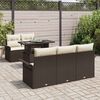 vidaXL Set Divano da Giardino 6 pcs Marrone Rattan in Polipropilene