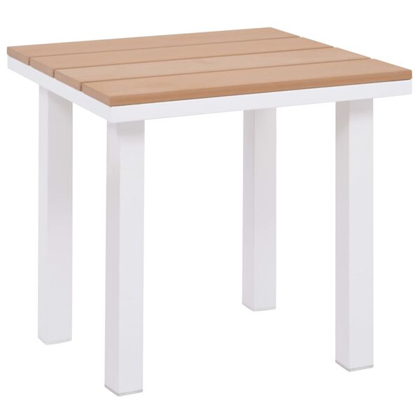 vidaXL Lettino Prendisole con Tavolo Alluminio e WPC Marrone