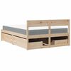 vidaXL Letto con Cassetti e Materasso 140x190 cm Legno Massello Pino