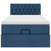 vidaXL Struttura Letto Pouf con Materasso Blu 90x190 cm in Tessuto