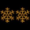 vidaXL Figura Natalizia Fiocco di Neve LED 2 pz Bianco Caldo 59x59 cm