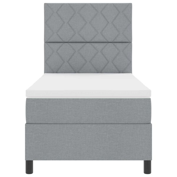 vidaXL Letto a molle con materasso Grigio chiaro 100 x 200 cm Tessuto