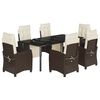 vidaXL Set da Pranzo da Giardino 7pz con Cuscini in Polyrattan Marrone
