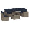 vidaXL Set Divani da Giardino 7 pz con Cuscini Grigio in Polyrattan