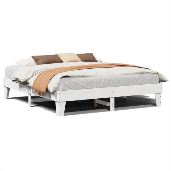 vidaXL Letto senza Materasso Bianco 180x200 cm Legno Massello di Pino