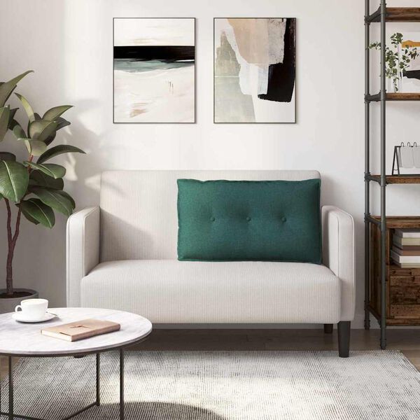 vidaXL Cuscino per Schiena Verde Scuro 80 x 19 x 50 cm Tessuto