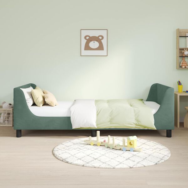 vidaXL Struttura letto bambini con testata Verde Mare 90 x 190 cm