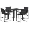 vidaXL Set da Pranzo per Giardino 5 pcs Nero e Grigio scuro