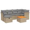 vidaXL Set Divano da Giardino 7 pz con Cuscini Beige Misto Polyrattan