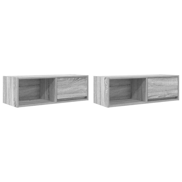vidaXL Mobili TV 2pz Grigio Sonoma 80x31x25,5 cm Legno Multistrato