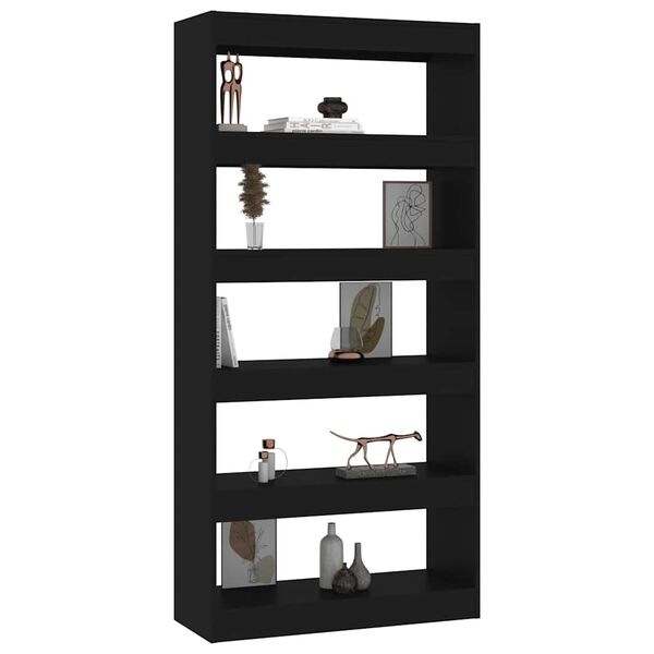 vidaXL Libreria/Divisorio Nero 80x30x166 cm in Truciolato