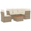 vidaXL Set Divano da Giardino 6 pz con Cuscini Beige in Polyrattan