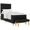 vidaXL Letto a molle con testiera Nero 200 x 90 cm Tessuto