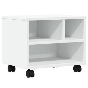 vidaXL Supporto per Stampante con Ruote Bianco 41x32x34,5 cm